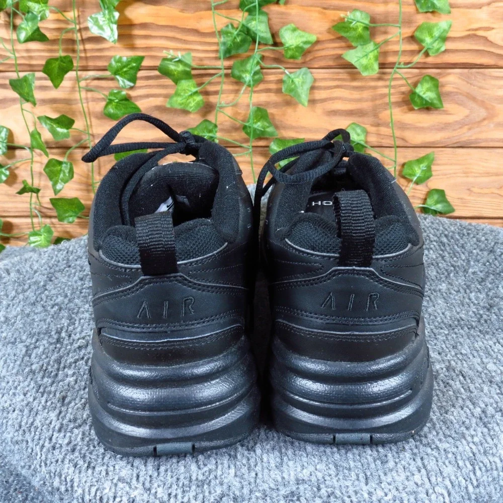 Nike Air Monarch IV Men Training Shoe Size 10 Athletic Cross‎ Trainer All Black